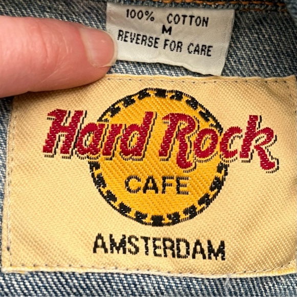 Vintage Hard Rock Cafe Amsterdam Denim Jean Jacket - Picture 4 of 12